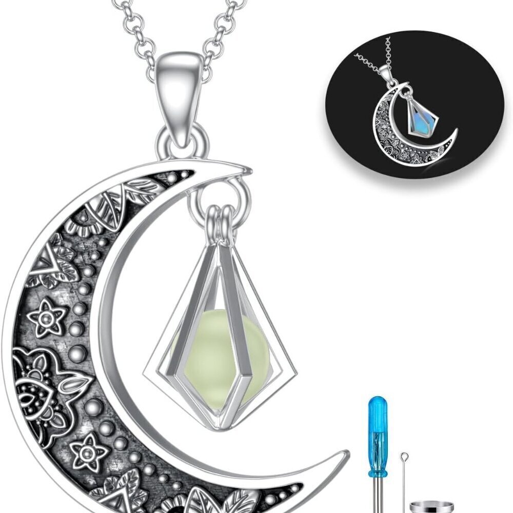 Cremation Jewelry for Ashes, Sterling Silver Urn Necklace for Ashes Women Men